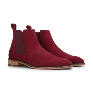 Suede Leather Slip On Chelsea Ankle Boots