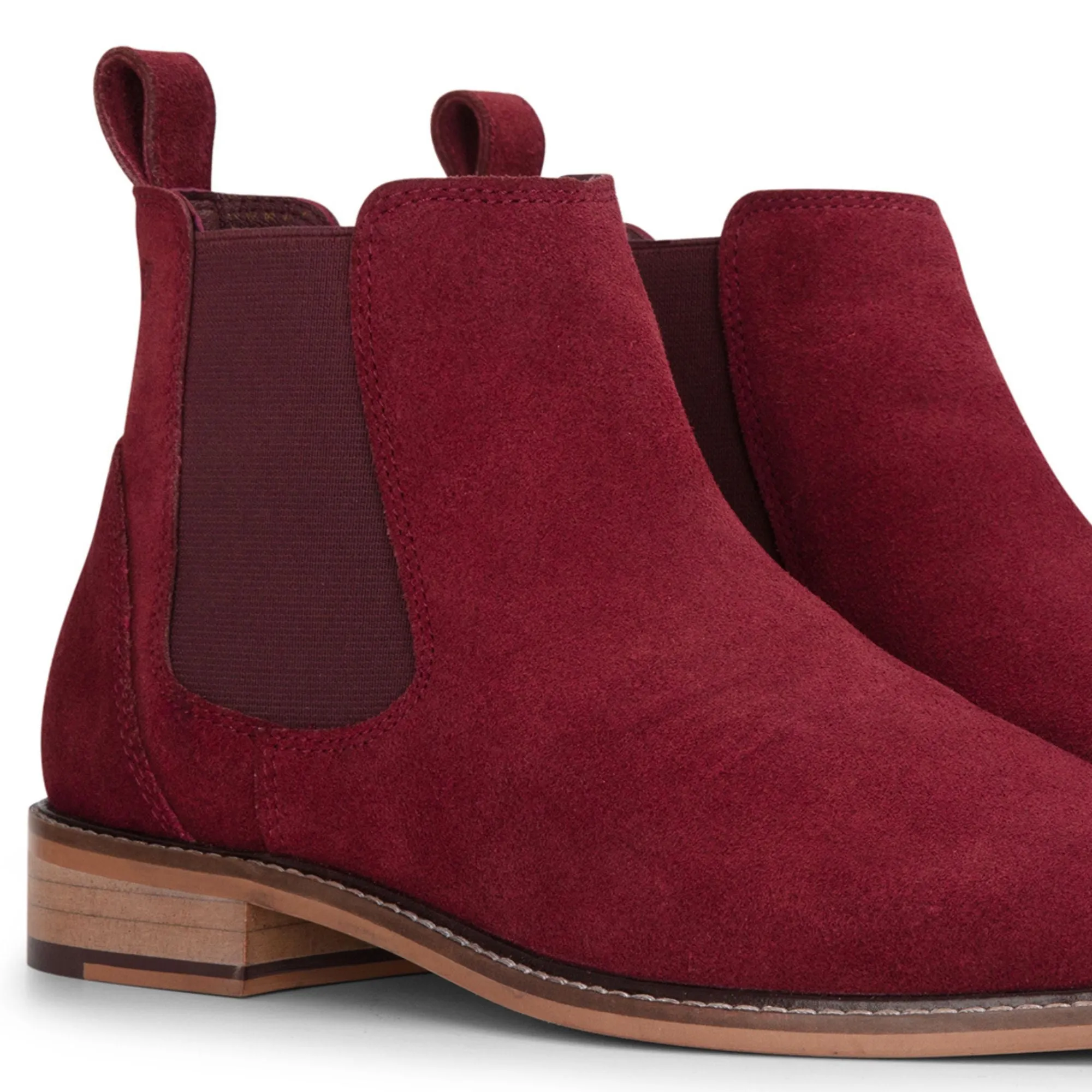 Suede Leather Slip On Chelsea Ankle Boots