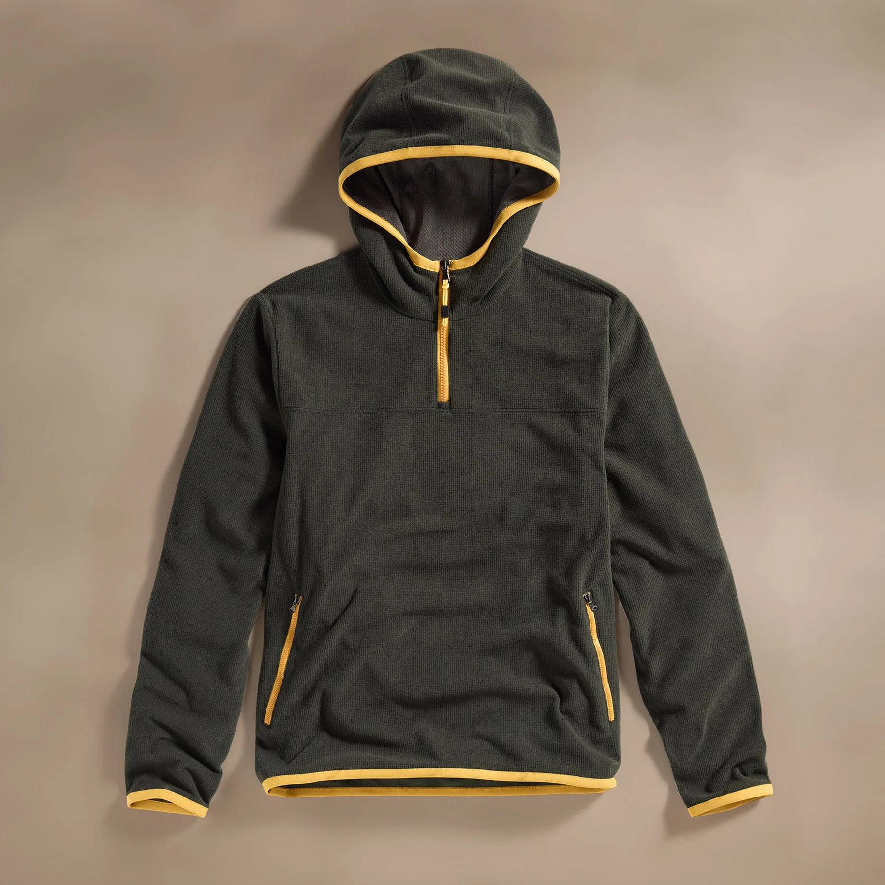 Tech Waffle Performance Hoodie - Carbon/Yellow