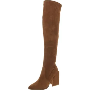 Tenacious Womens Faux Suede Pointed Toe Over-The-Knee Boots