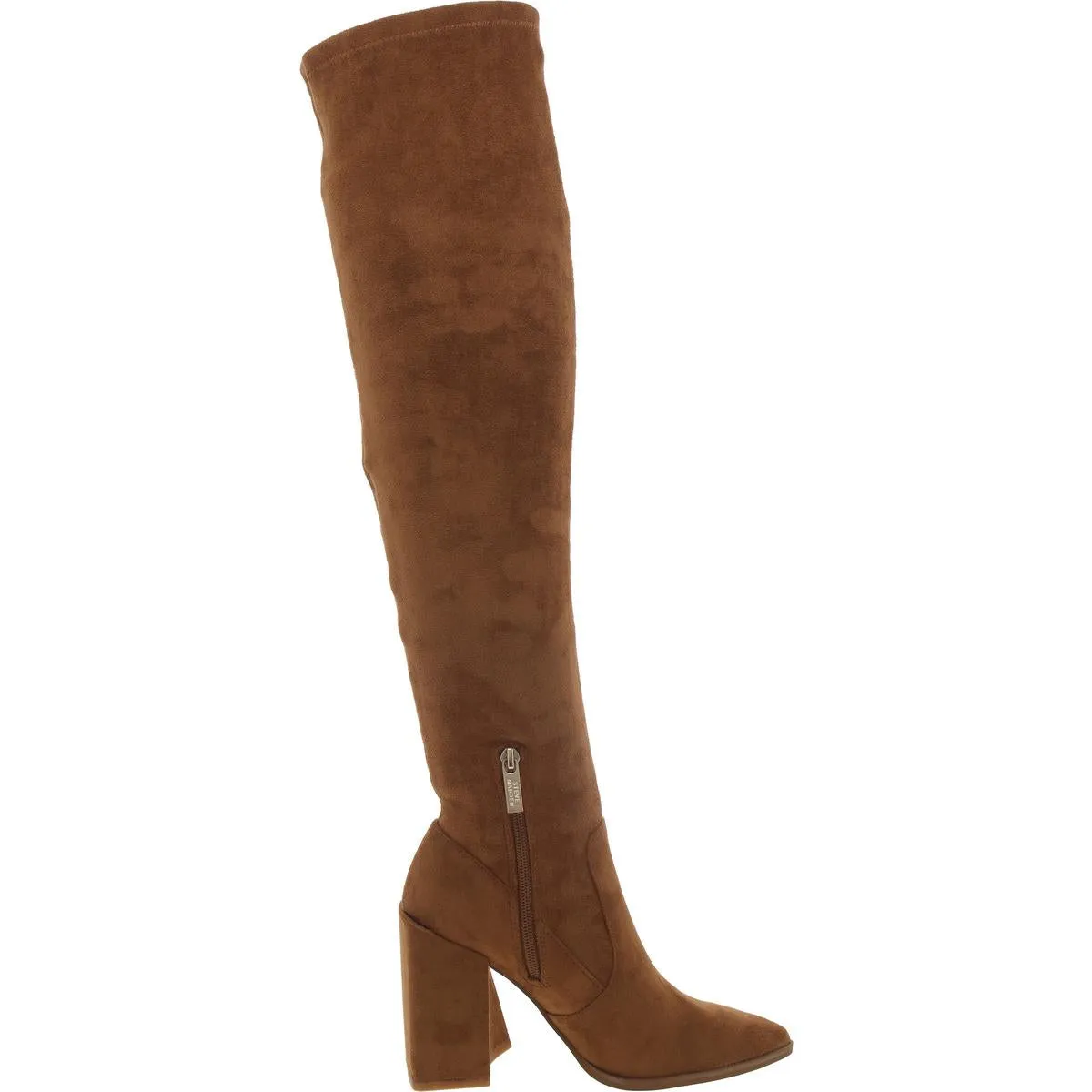 Tenacious Womens Faux Suede Pointed Toe Over-The-Knee Boots