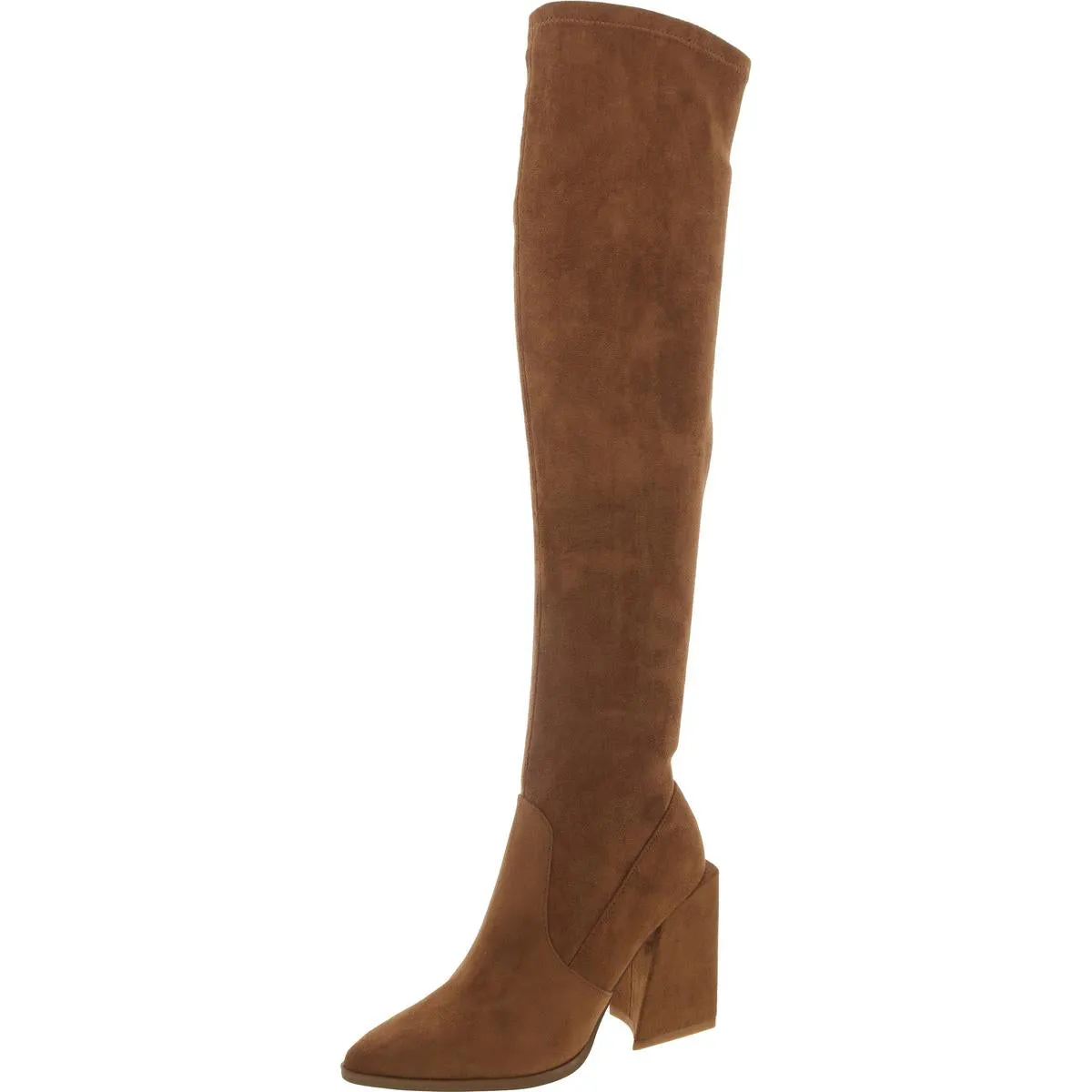 Tenacious Womens Faux Suede Pointed Toe Over-The-Knee Boots
