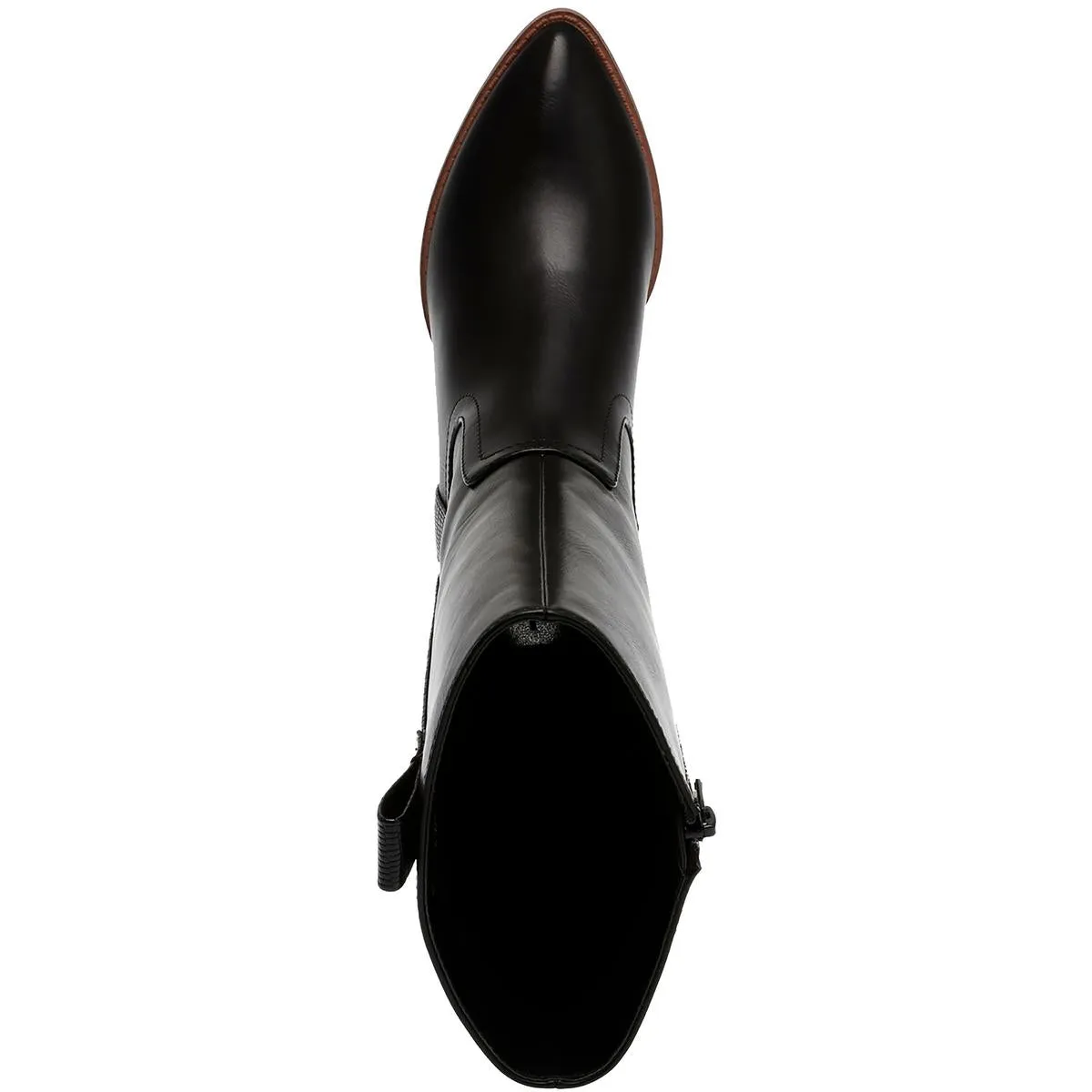 Tezza Womens Faux Leather Zipper Mid-Calf Boots