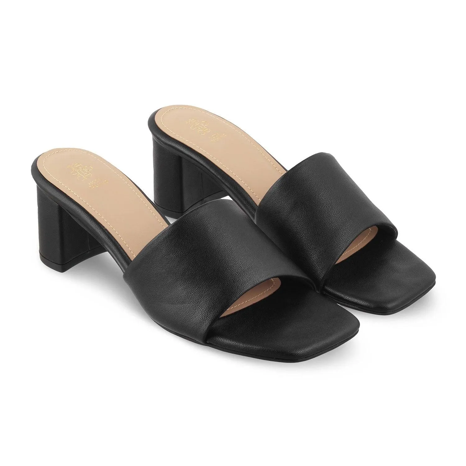 The Barie Black Women's Casual Block Heel Sandals Tresmode