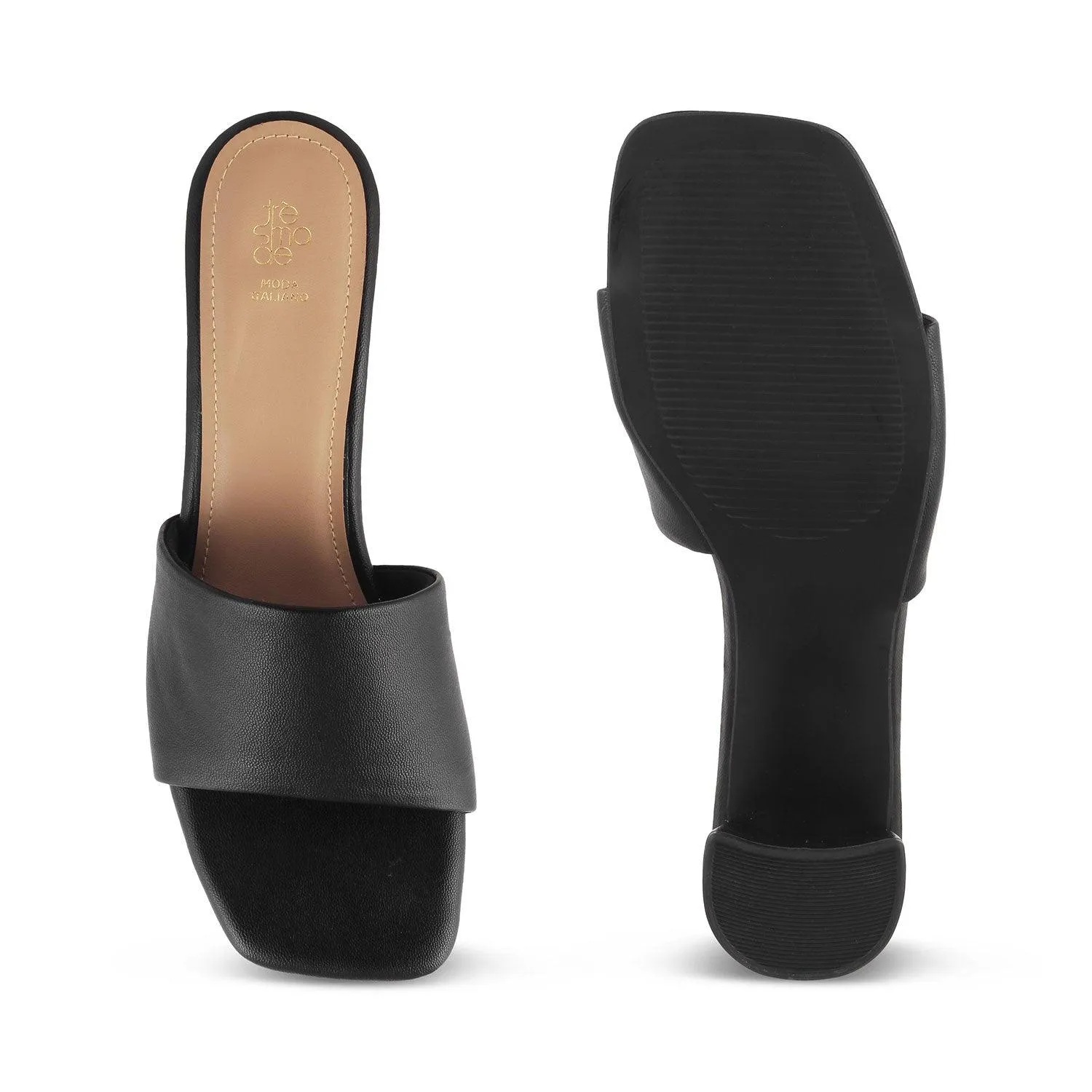 The Barie Black Women's Casual Block Heel Sandals Tresmode