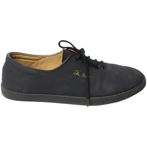 The Row Dean Embroidered Sneakers in Black Canvas
