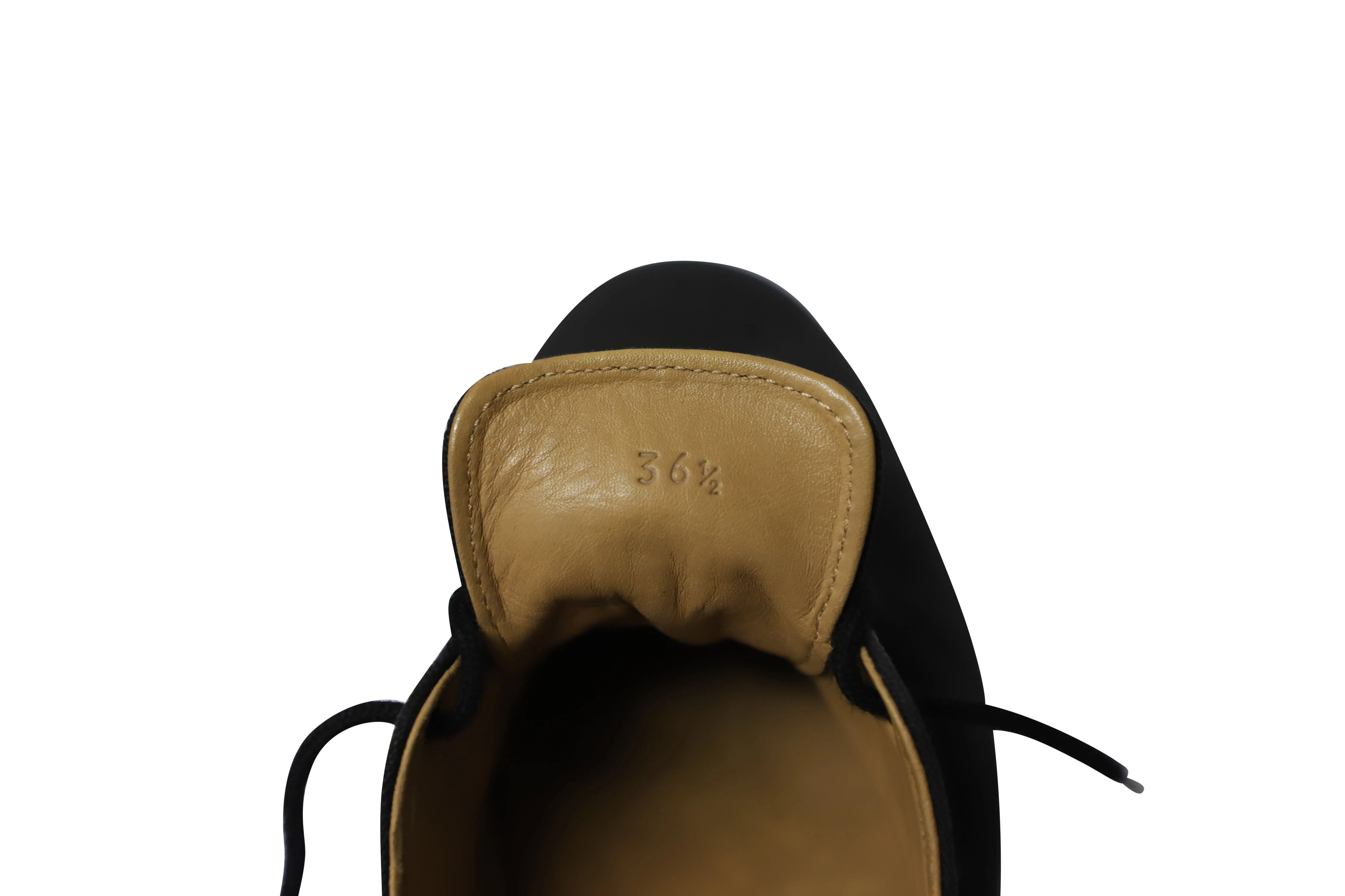 The Row Dean Embroidered Sneakers in Black Canvas