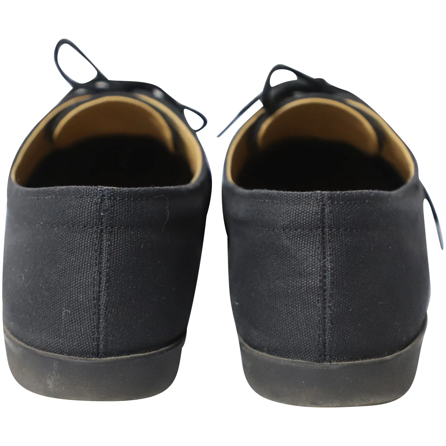 The Row Dean Embroidered Sneakers in Black Canvas