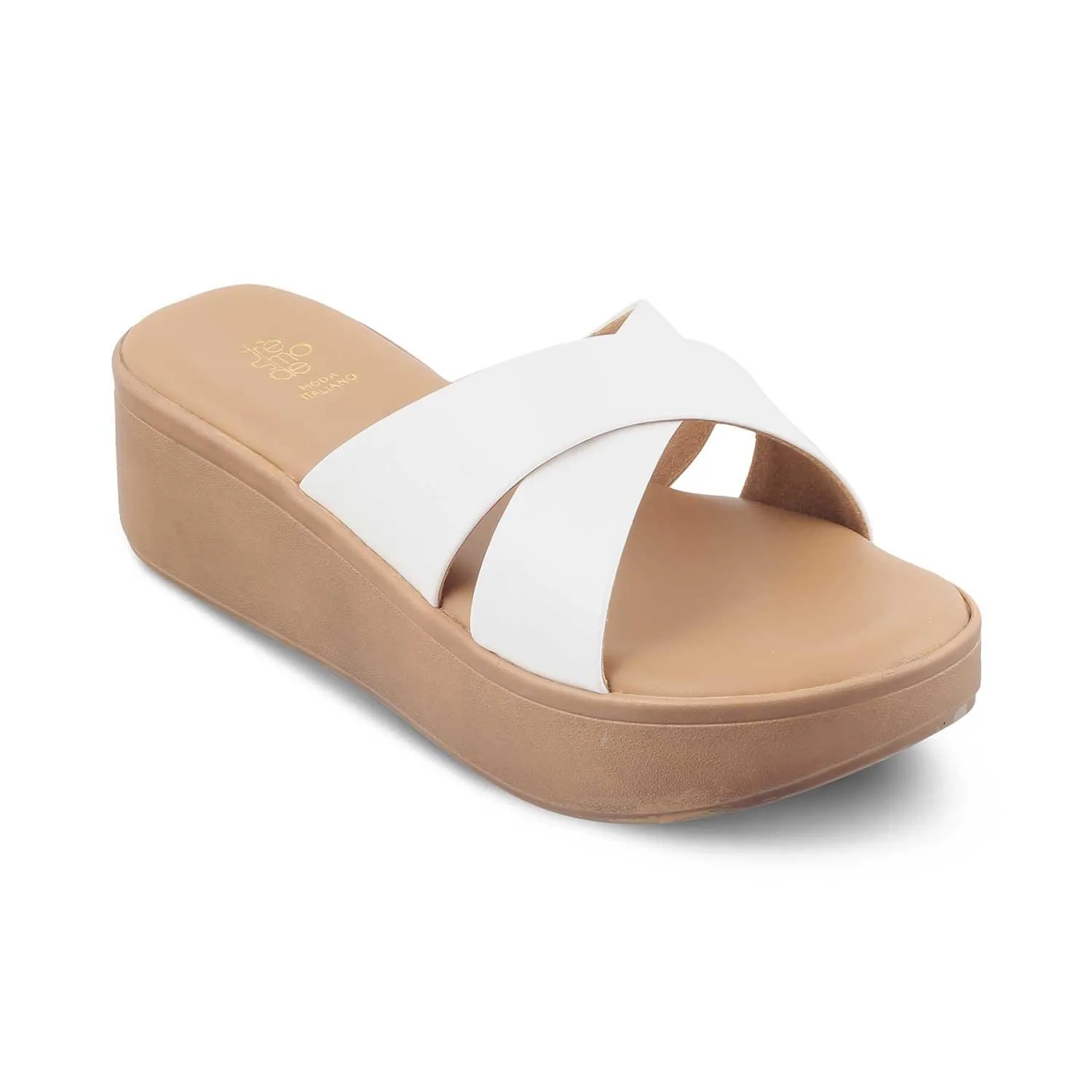 The Simedge White Women's Dress Wedge Sandals Tresmode