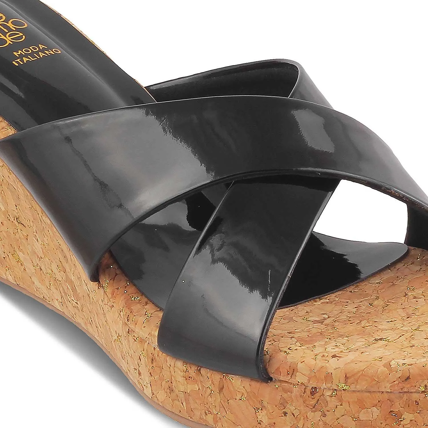 The Simi Black Women's Dress Wedge Sandals Tresmode