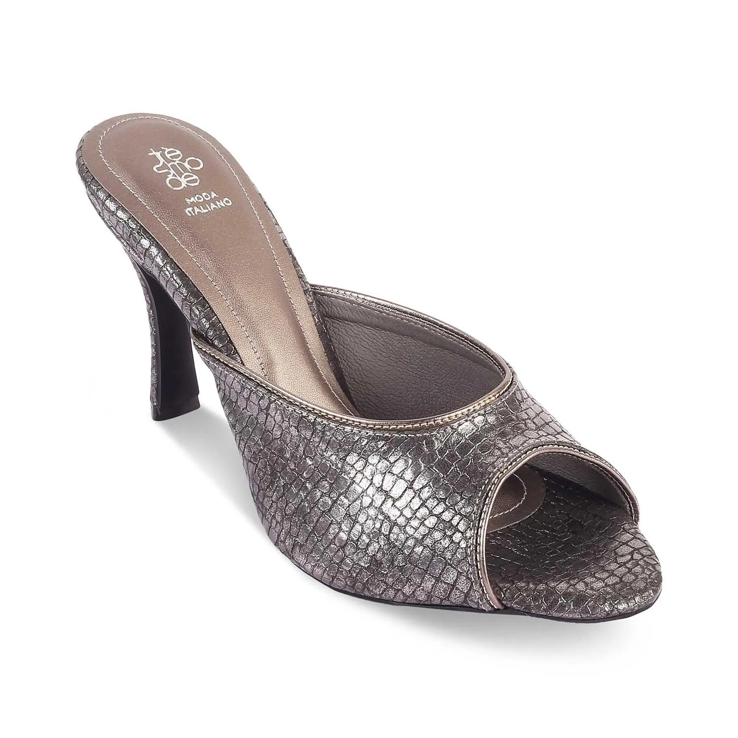 The Viktorika Pewter Women's Dress Heel Sandals Tresmode