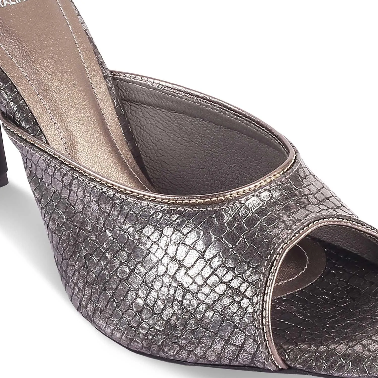 The Viktorika Pewter Women's Dress Heel Sandals Tresmode
