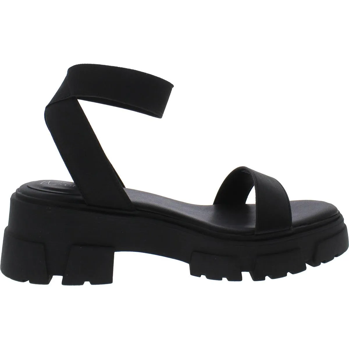 Theodorra Womens Faux Leather Ankle Strap Platform Sandals