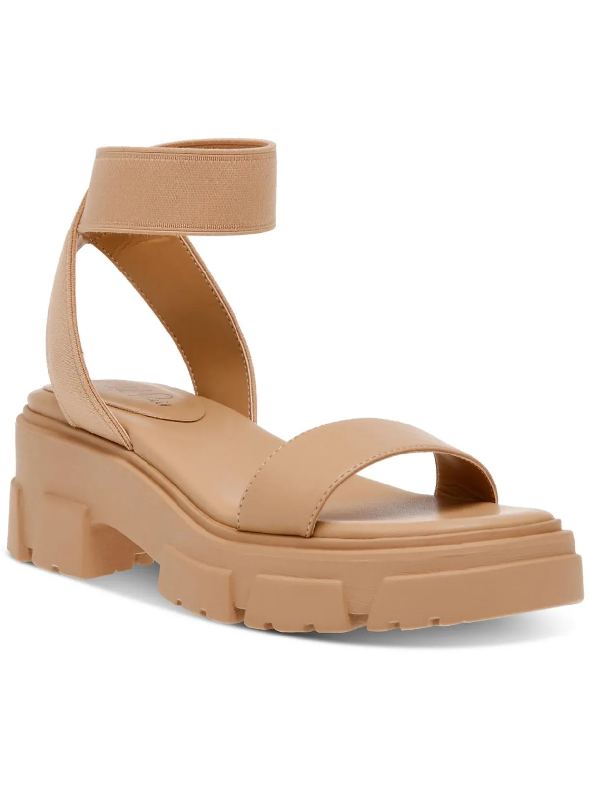 Theodorra Womens Faux Leather Ankle Strap Platform Sandals