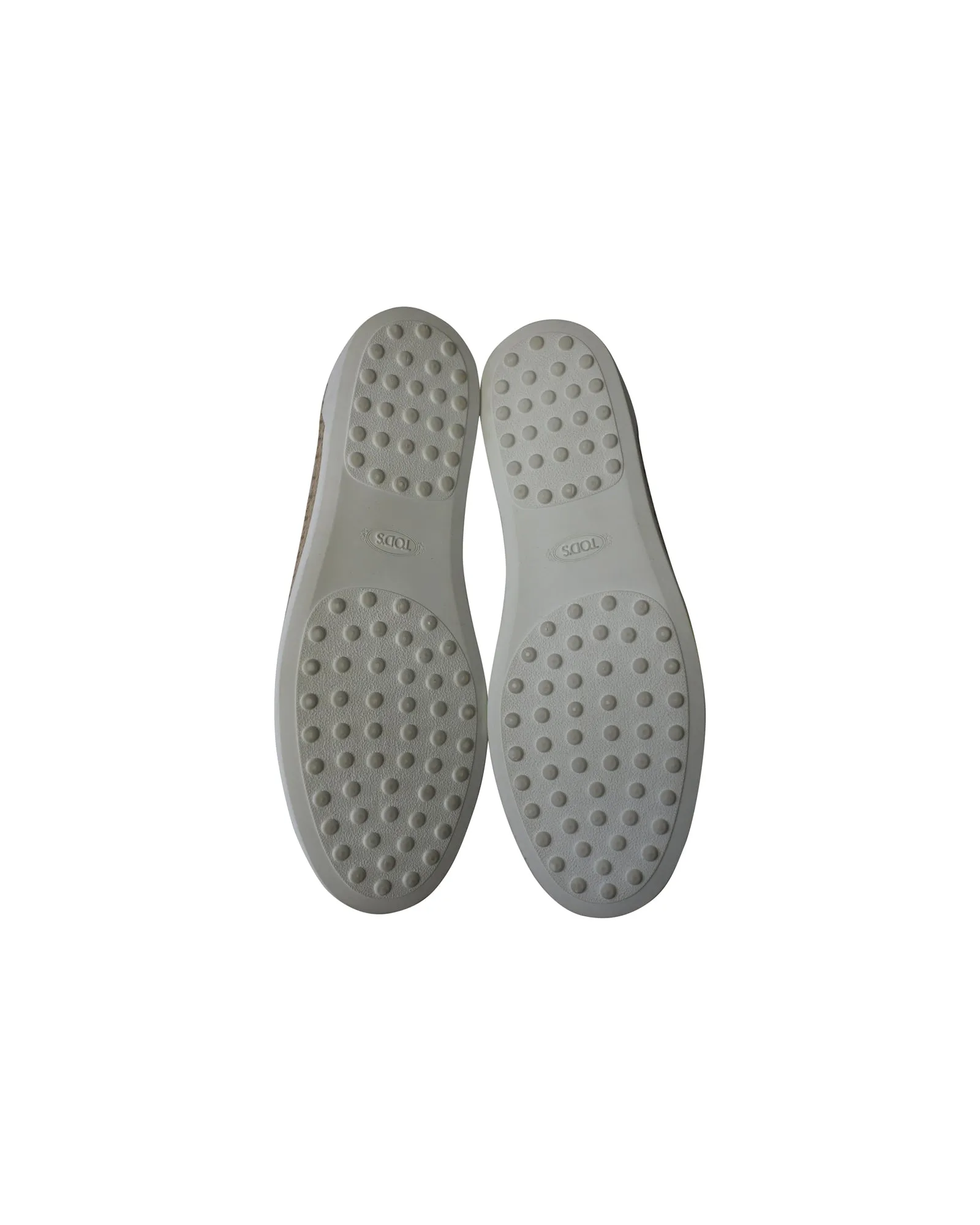 Tod's Francesina Espadrille Slip On Sneakers in Silver/White Leather