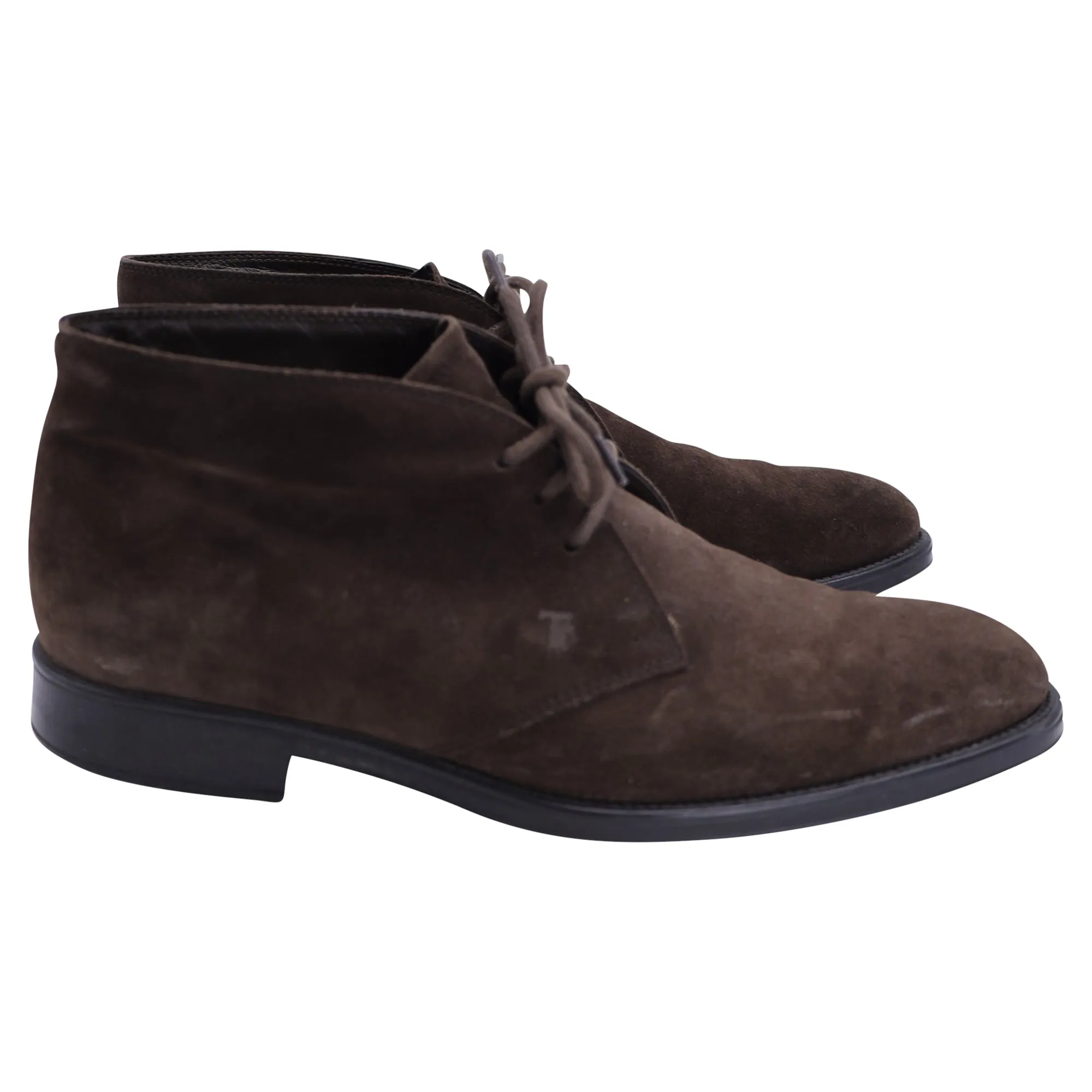 Tod's Lace-Up Boots in Brown Suede