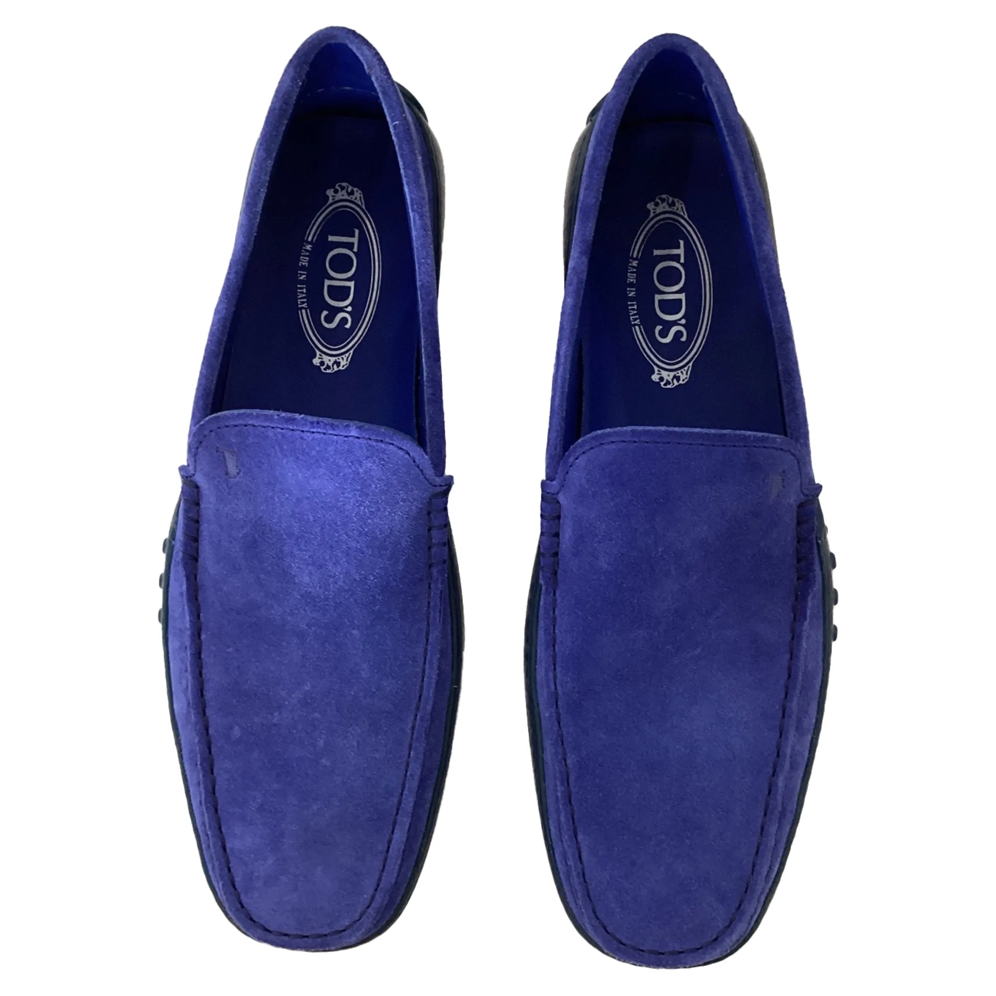 Tod's Slip-On Loafers in Blue Suede