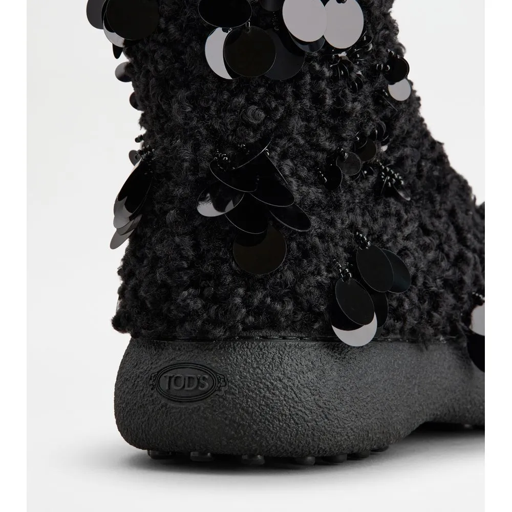 Tod's W. G. Lace-up Ankle Boots in Faux Fur