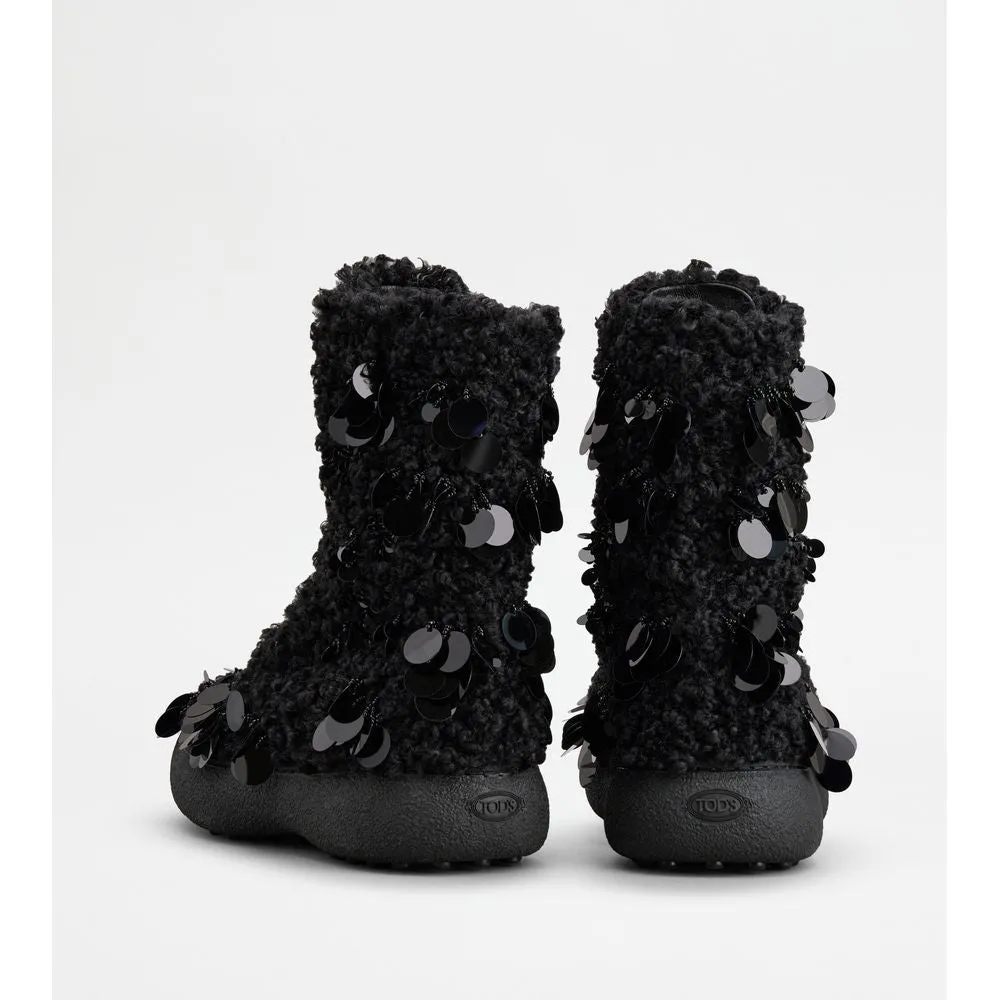 Tod's W. G. Lace-up Ankle Boots in Faux Fur