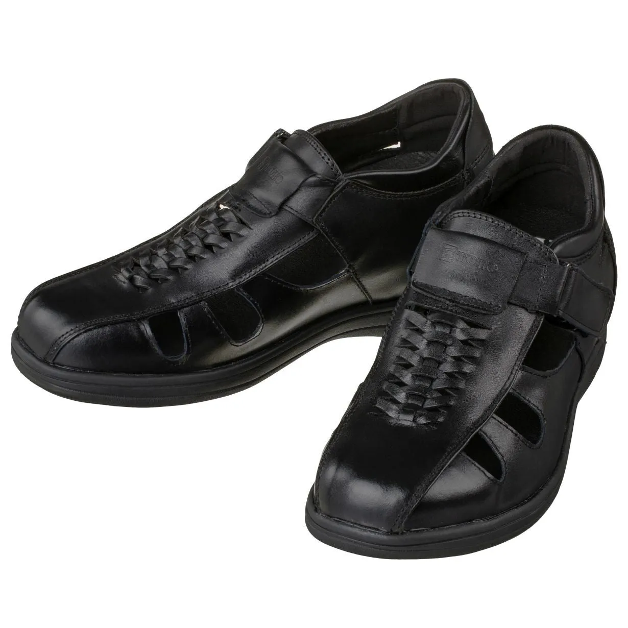 TOTO Black Braided Leather Sandals - Three Inches - G1307