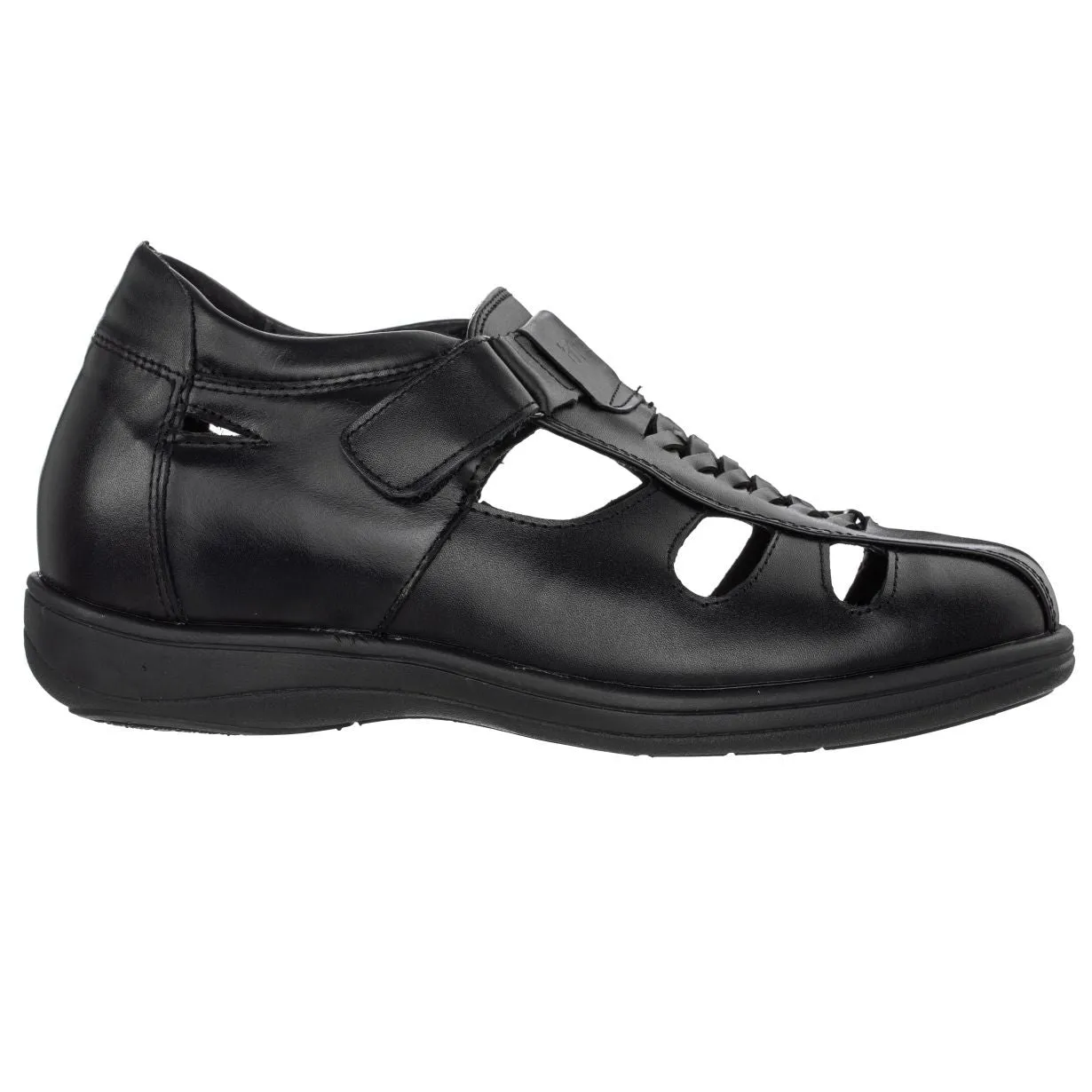 TOTO Black Braided Leather Sandals - Three Inches - G1307