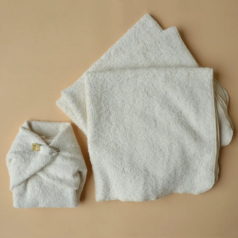 Towelling Nappy Flats 65x65cm - Hemp/Organic Cotton (3 pack)