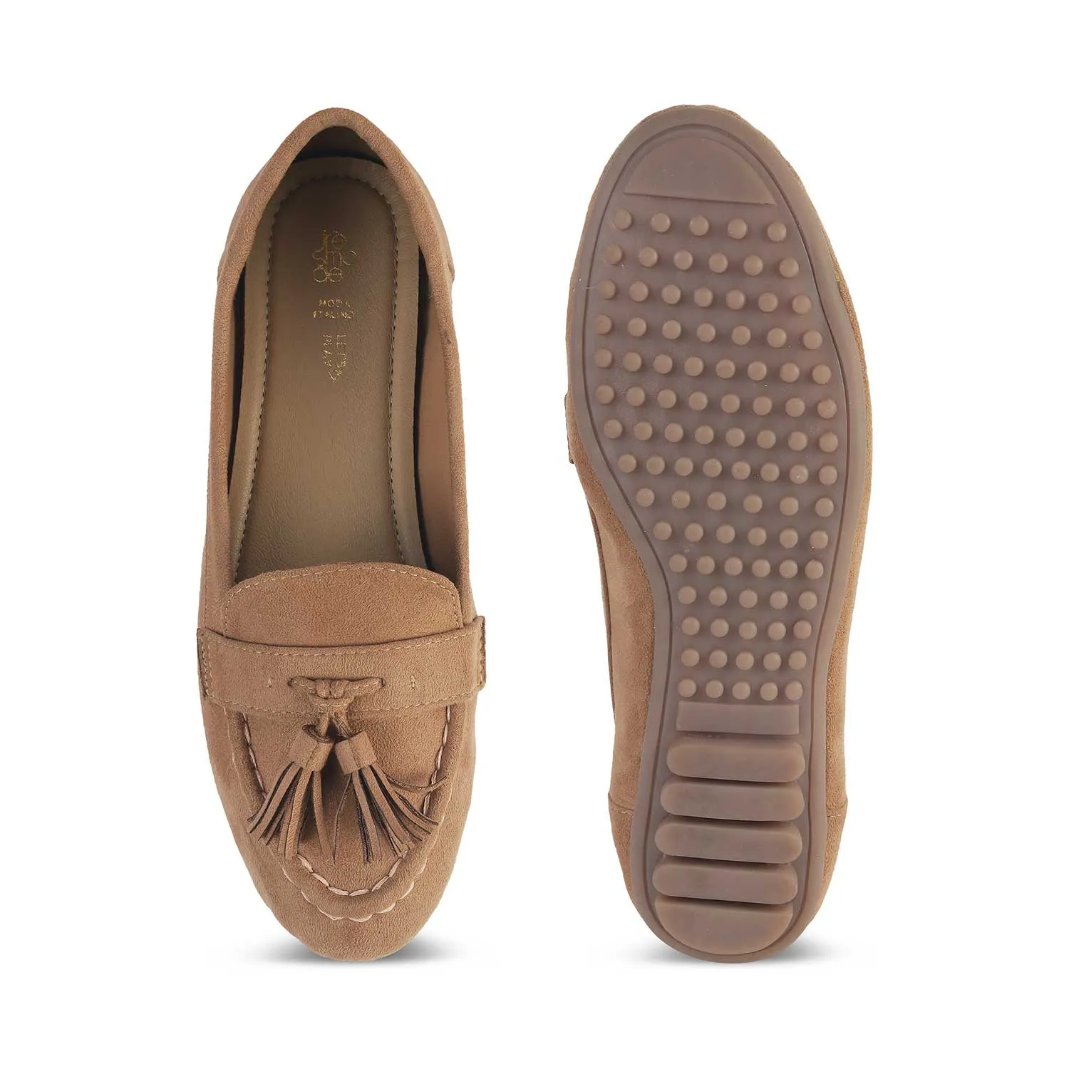 Tresmode Jonum Camel Women's Dress Tassel Loafers