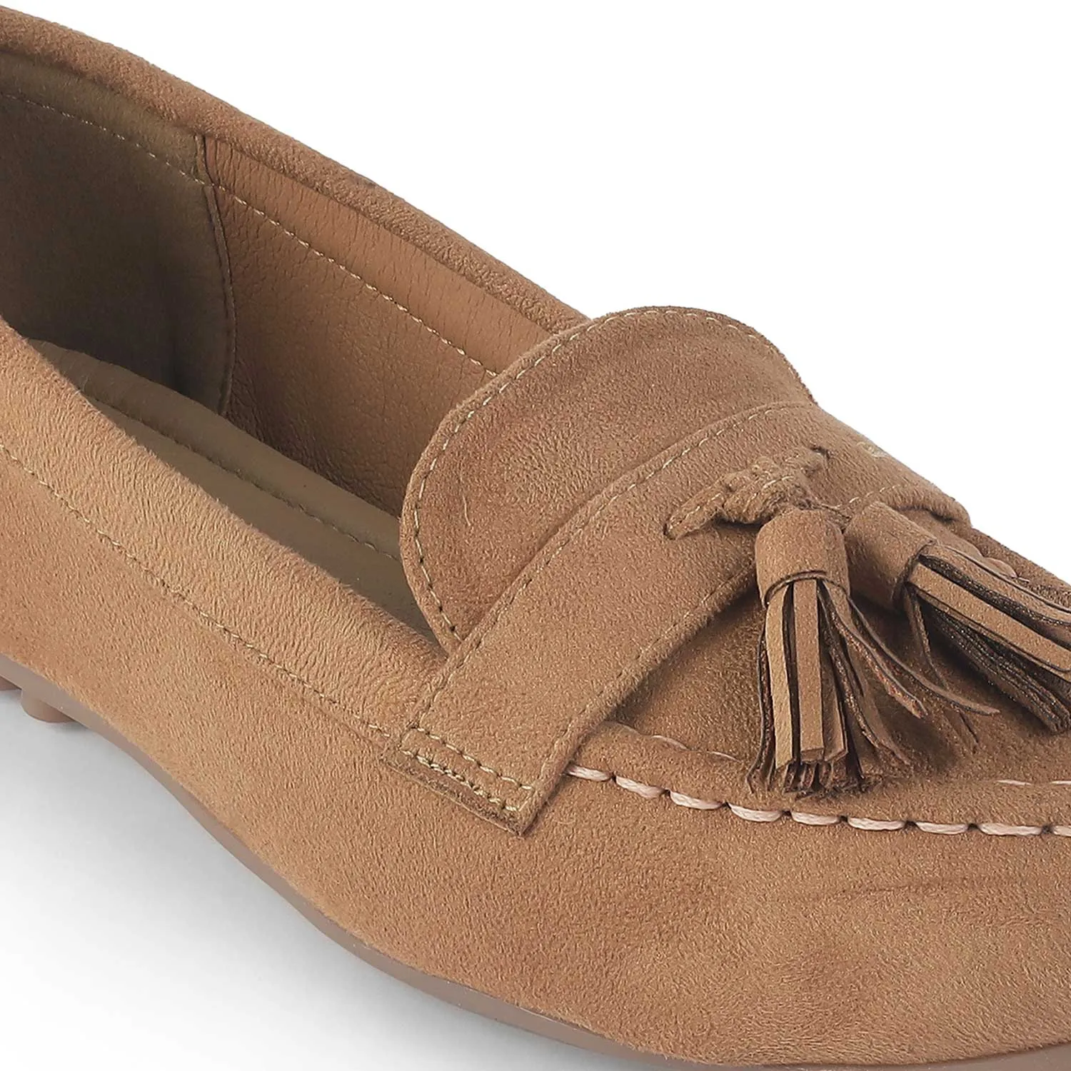 Tresmode Jonum Camel Women's Dress Tassel Loafers