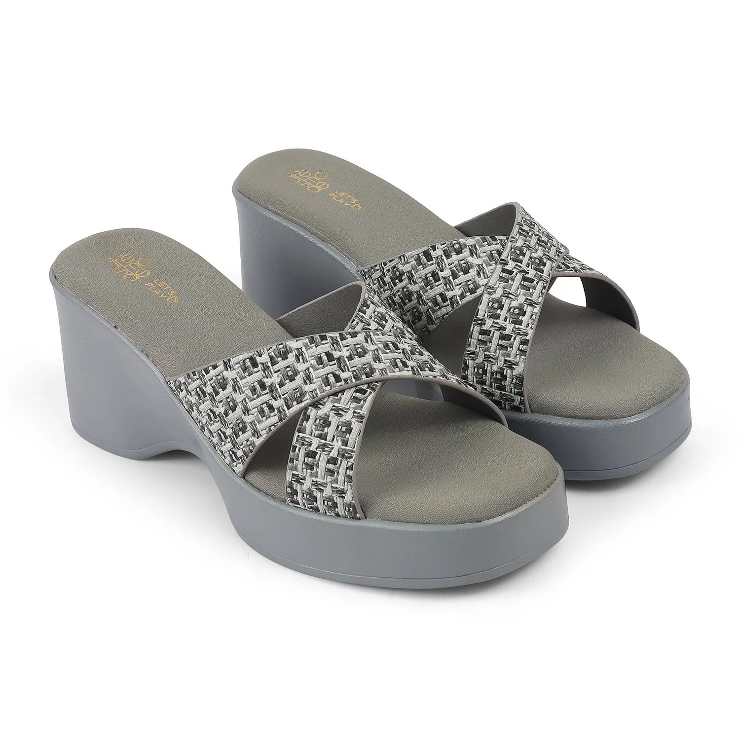 Tresmode Morio Grey Women's Dress Heel Sandals