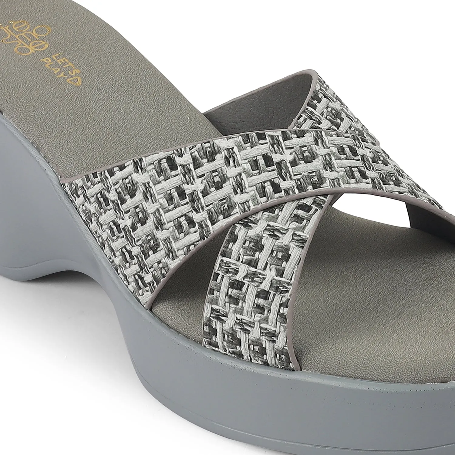 Tresmode Morio Grey Women's Dress Heel Sandals