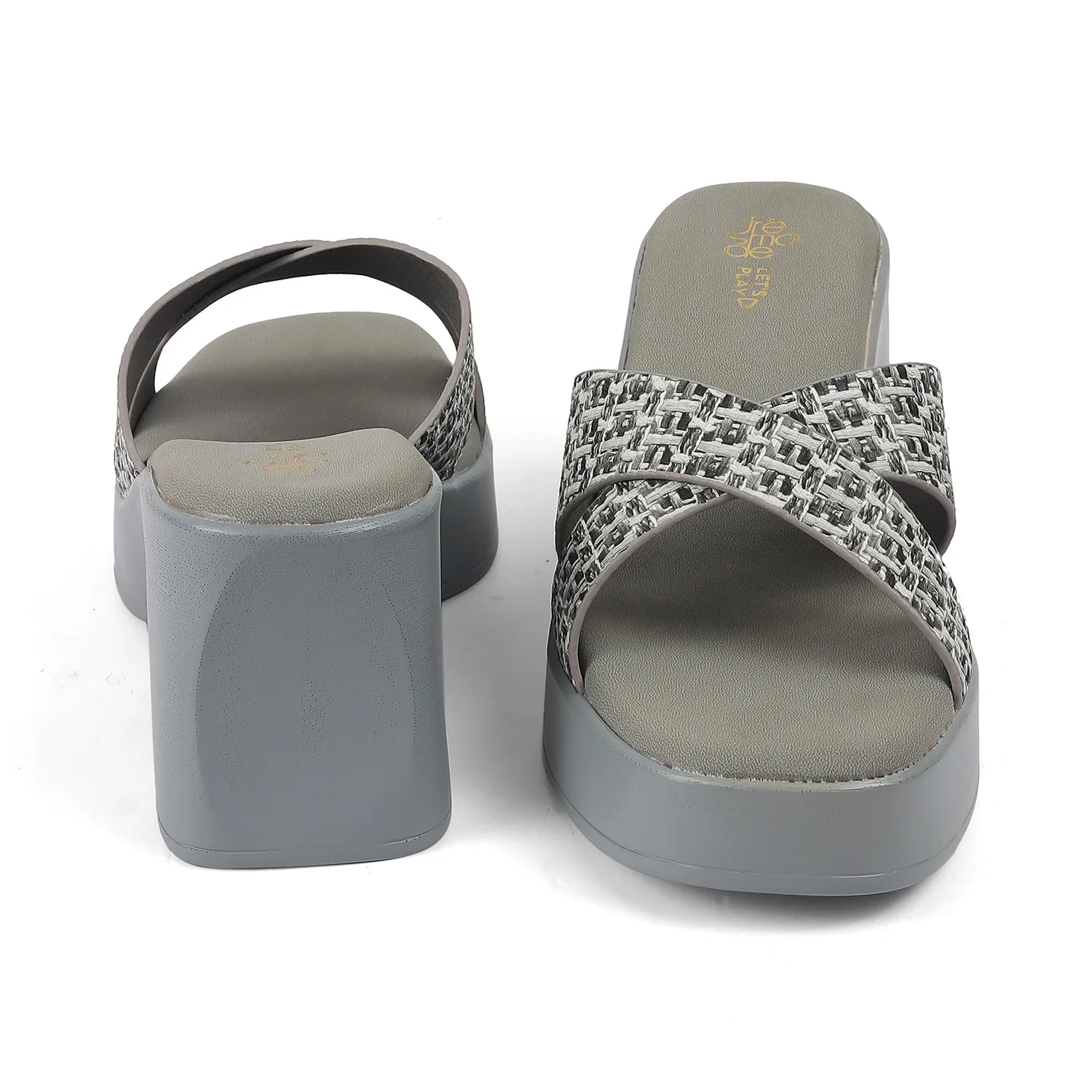 Tresmode Morio Grey Women's Dress Heel Sandals