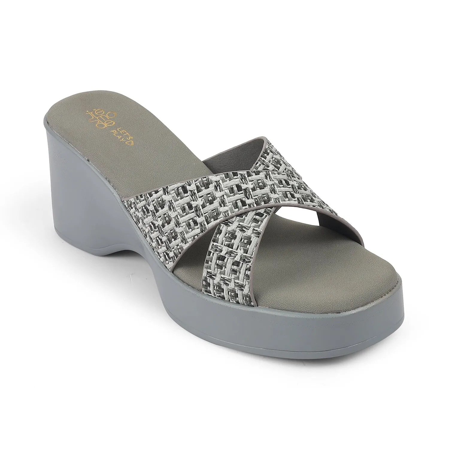 Tresmode Morio Grey Women's Dress Heel Sandals