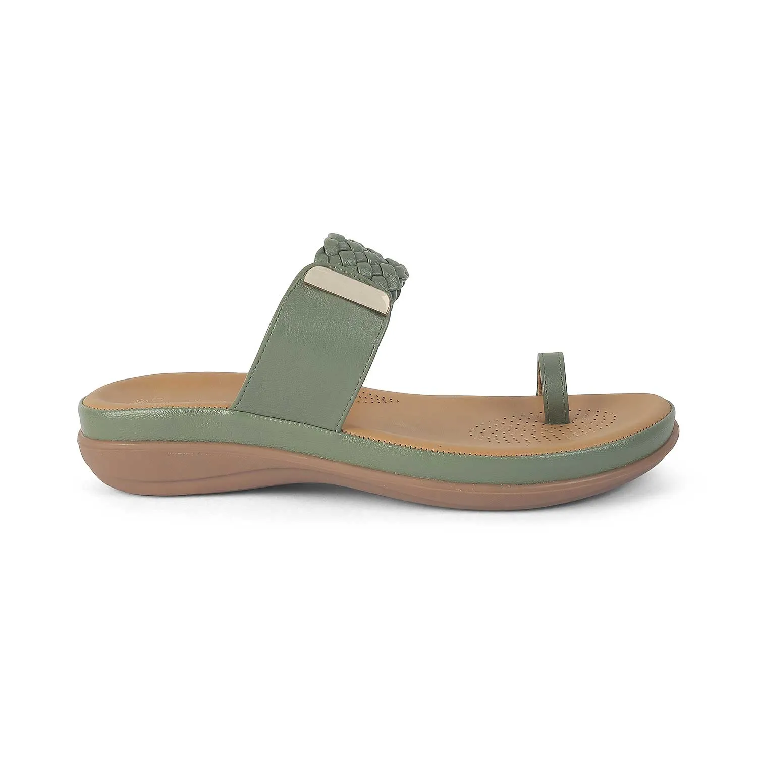 Tresmode Rauma Green Women's Casual Platform Flats