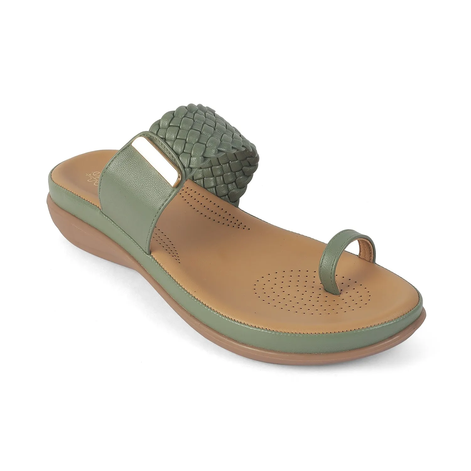 Tresmode Rauma Green Women's Casual Platform Flats