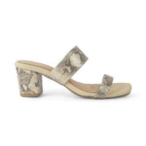 Tresmode Rentu Gold Women's Dress Block Heel Sandals