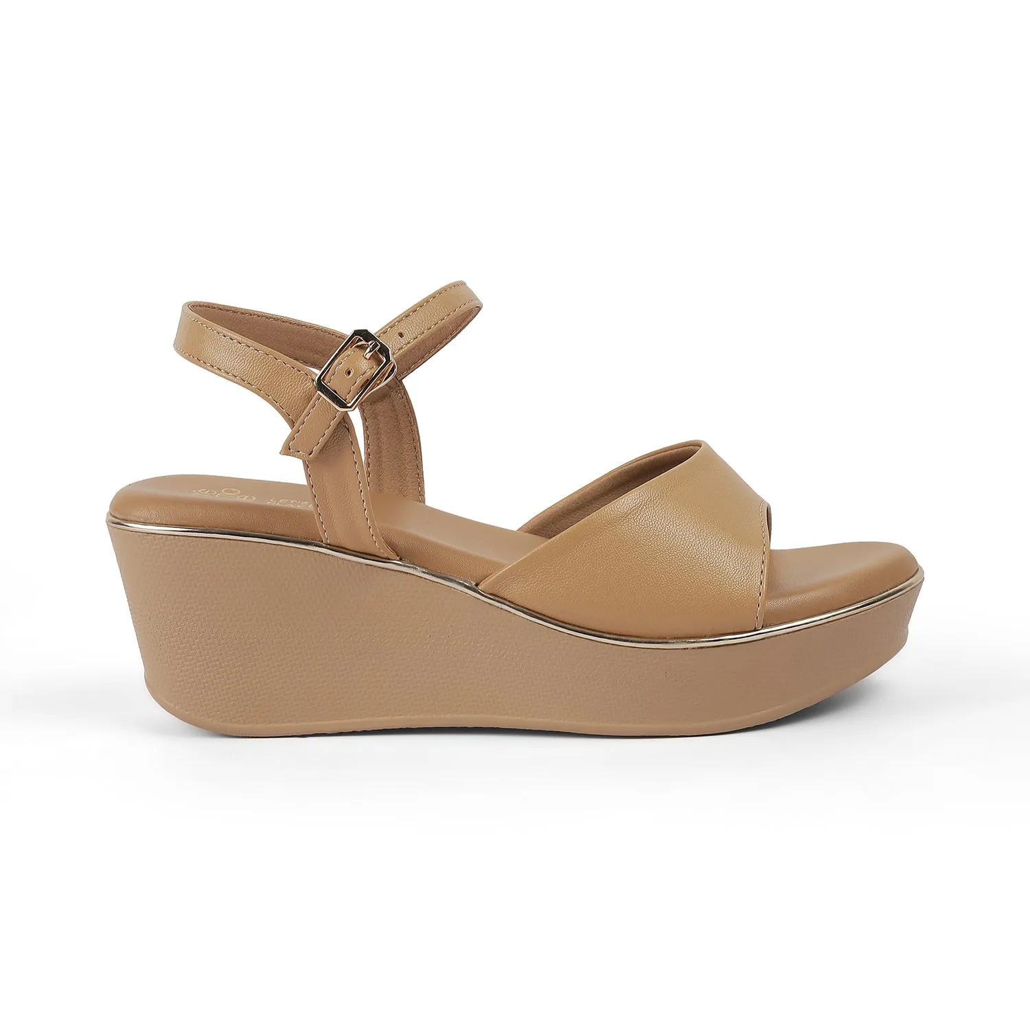 Tresmode Sini Beige Women's Dress Wedge Sandals