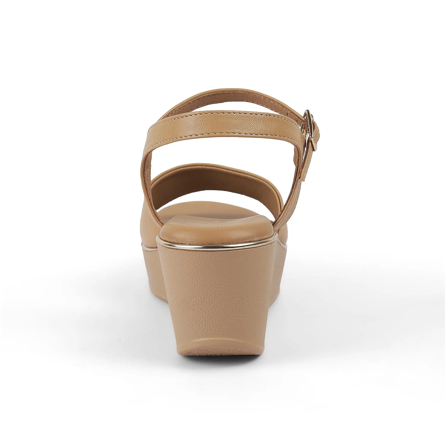 Tresmode Sini Beige Women's Dress Wedge Sandals