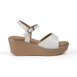 Tresmode Sini White Women's Dress Wedge Sandals