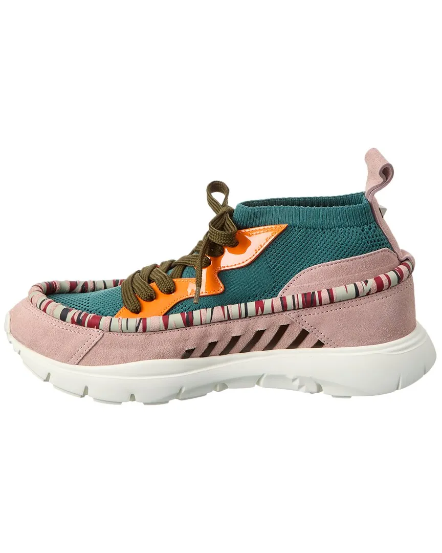 Valentino Knit & Suede Sneaker