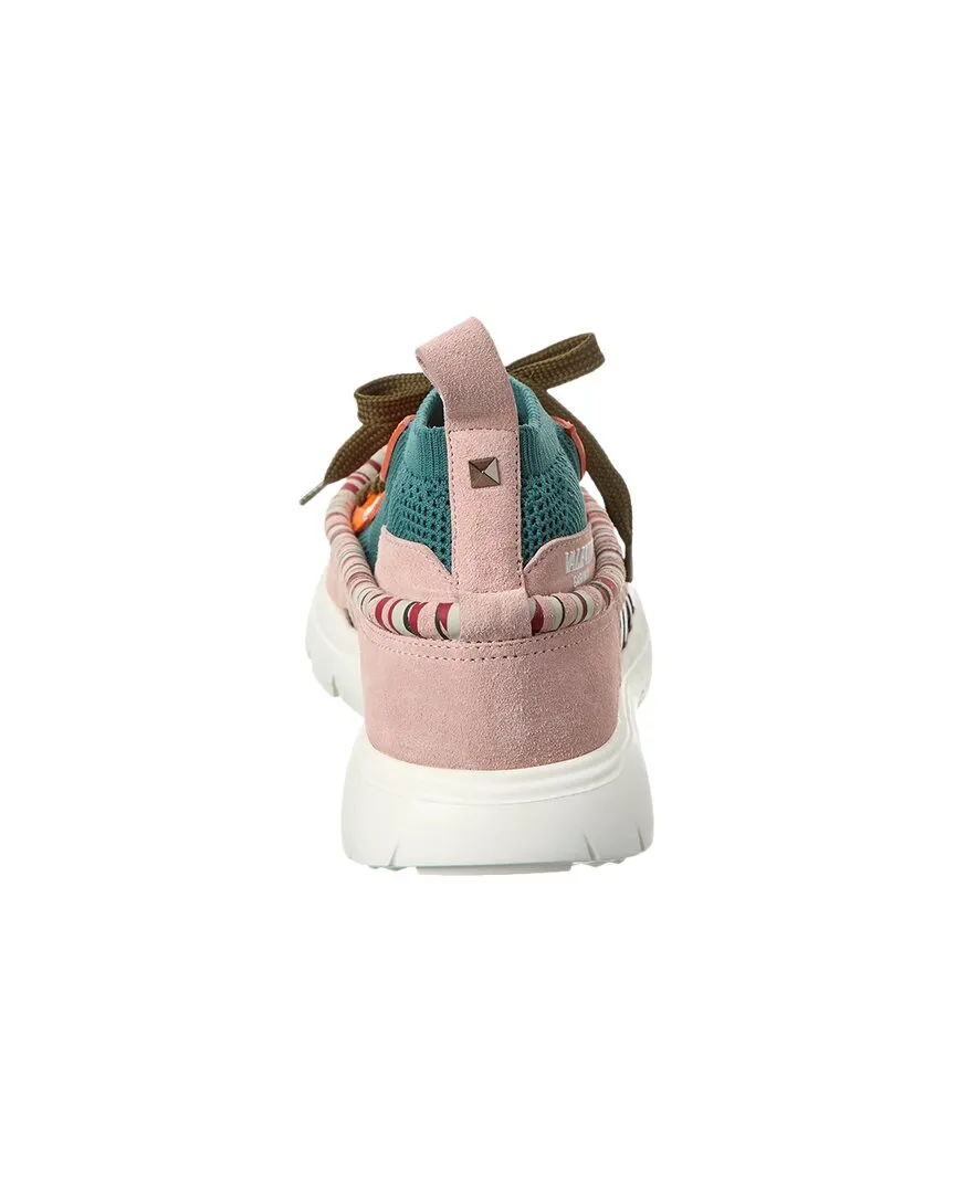 Valentino Knit & Suede Sneaker