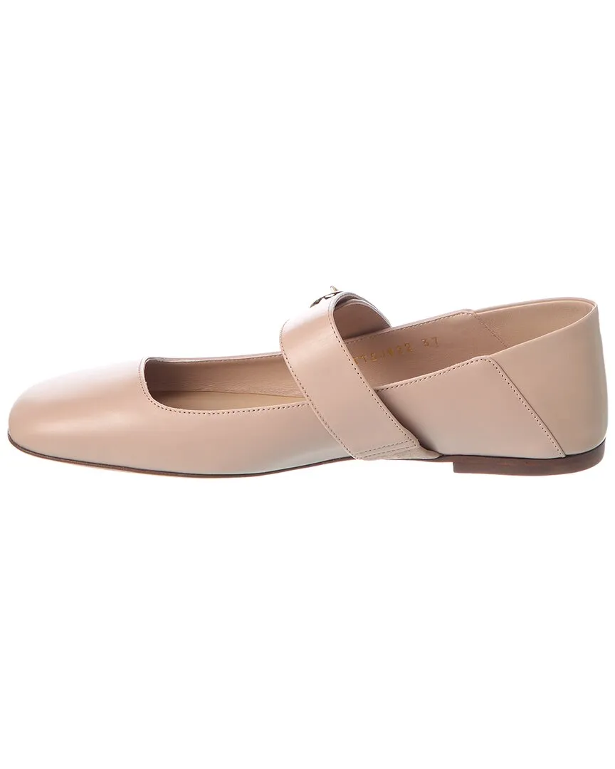 Valentino VLogo Mary Jane Leather Ballerina Flat