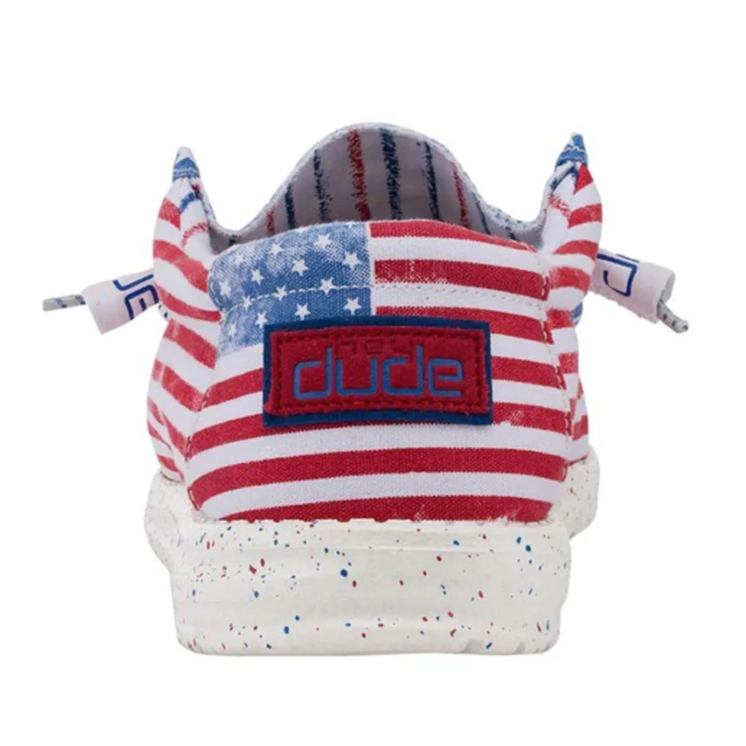 Wally Patriotic Stars And Stripes Shoe In White/red Stripes