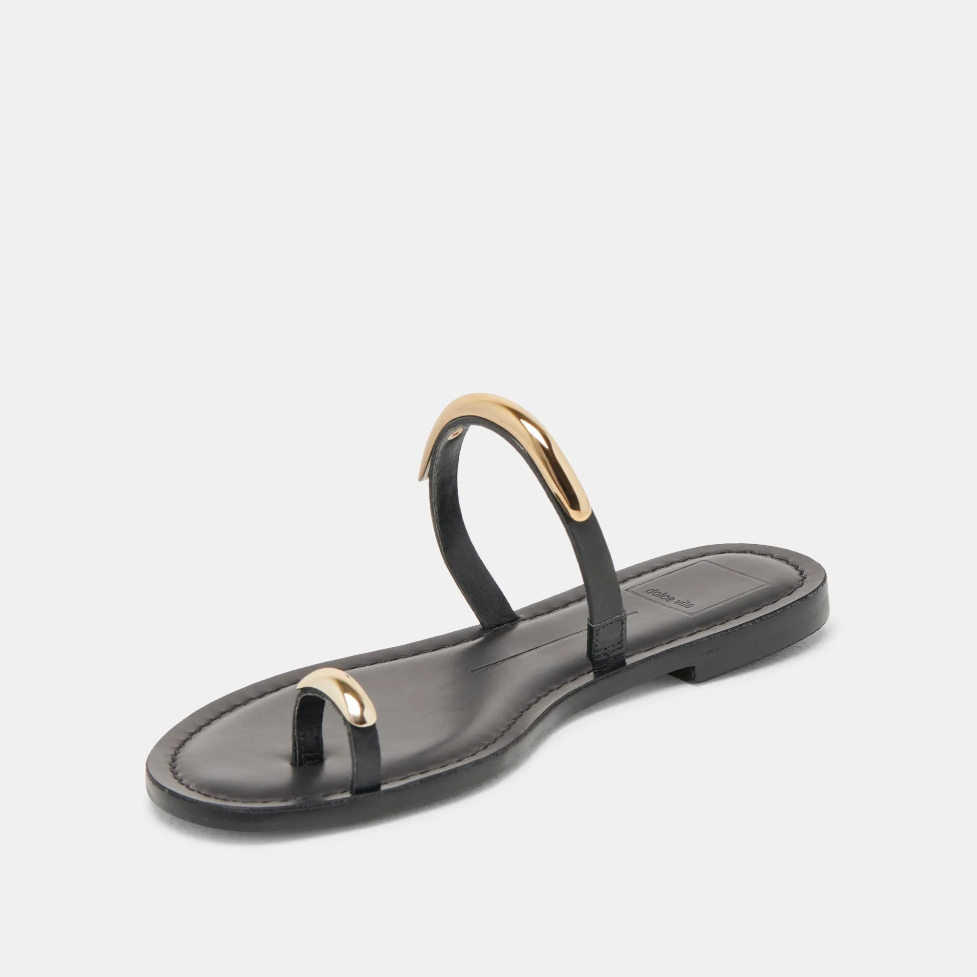 WINK WIDE SANDALS BLACK LEATHER