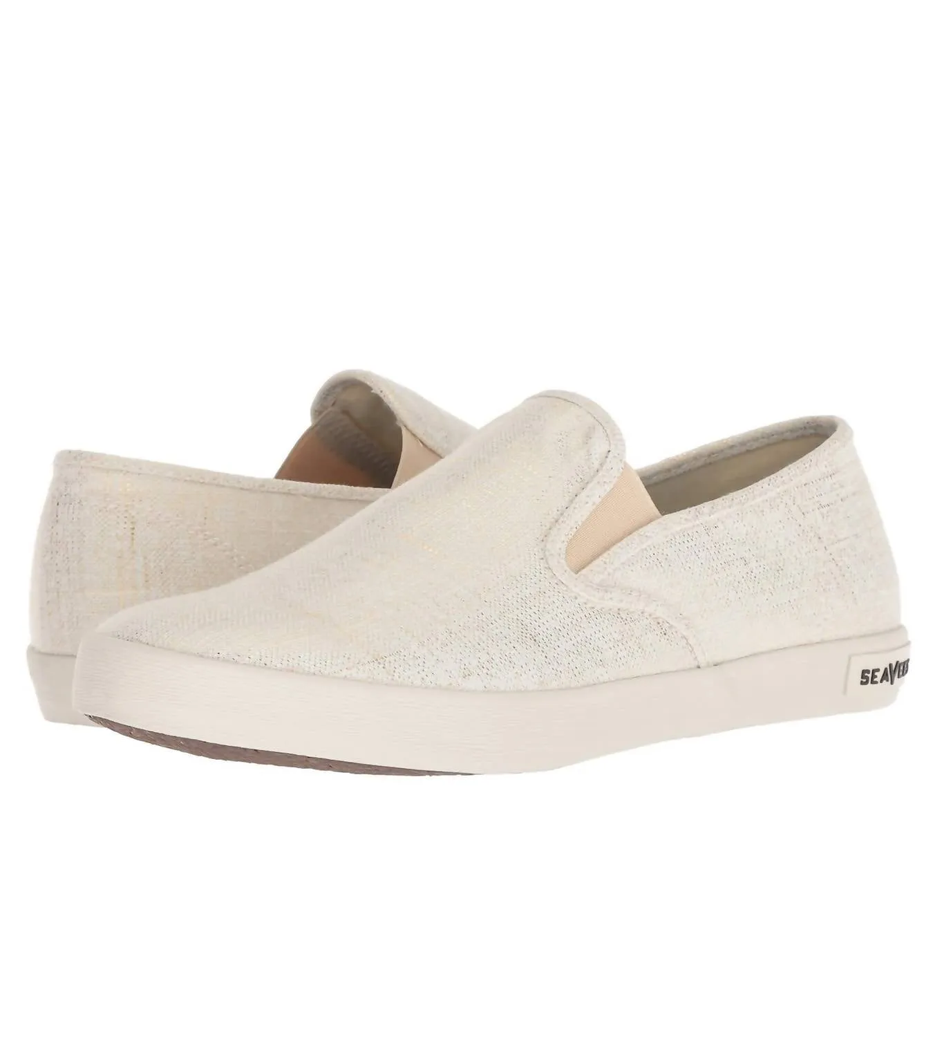 Women's Baja Metallic Slip On In Gold Linen