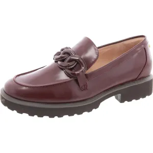 Womens Chain Faux Leather Loafers