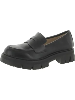 Womens Faux Leather Loafers