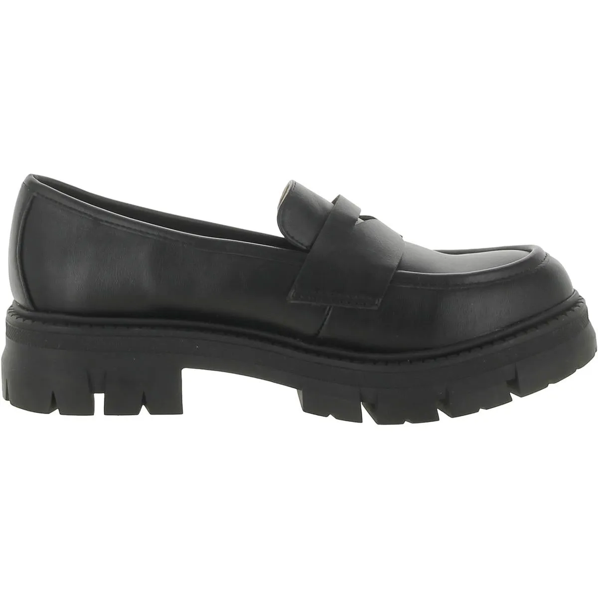 Womens Faux Leather Loafers