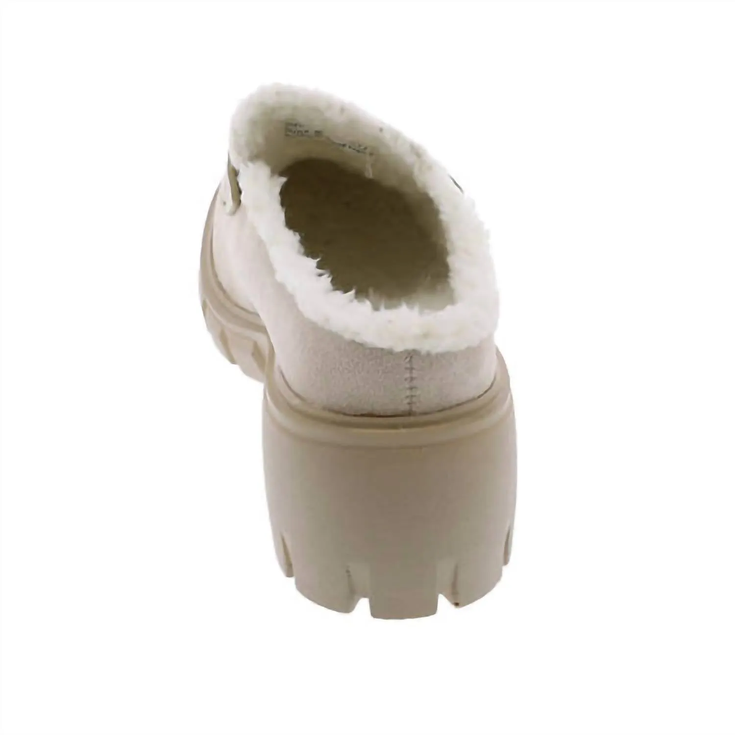 Women's Fluff Loafer Mules In Beige