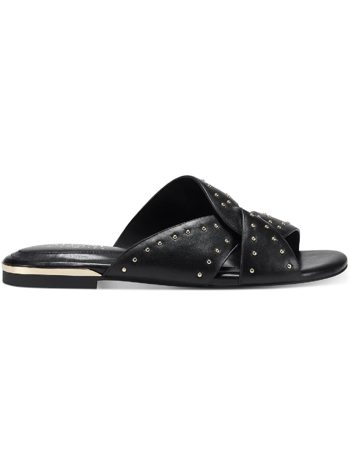 Womens Leather Studded Flip-Flops
