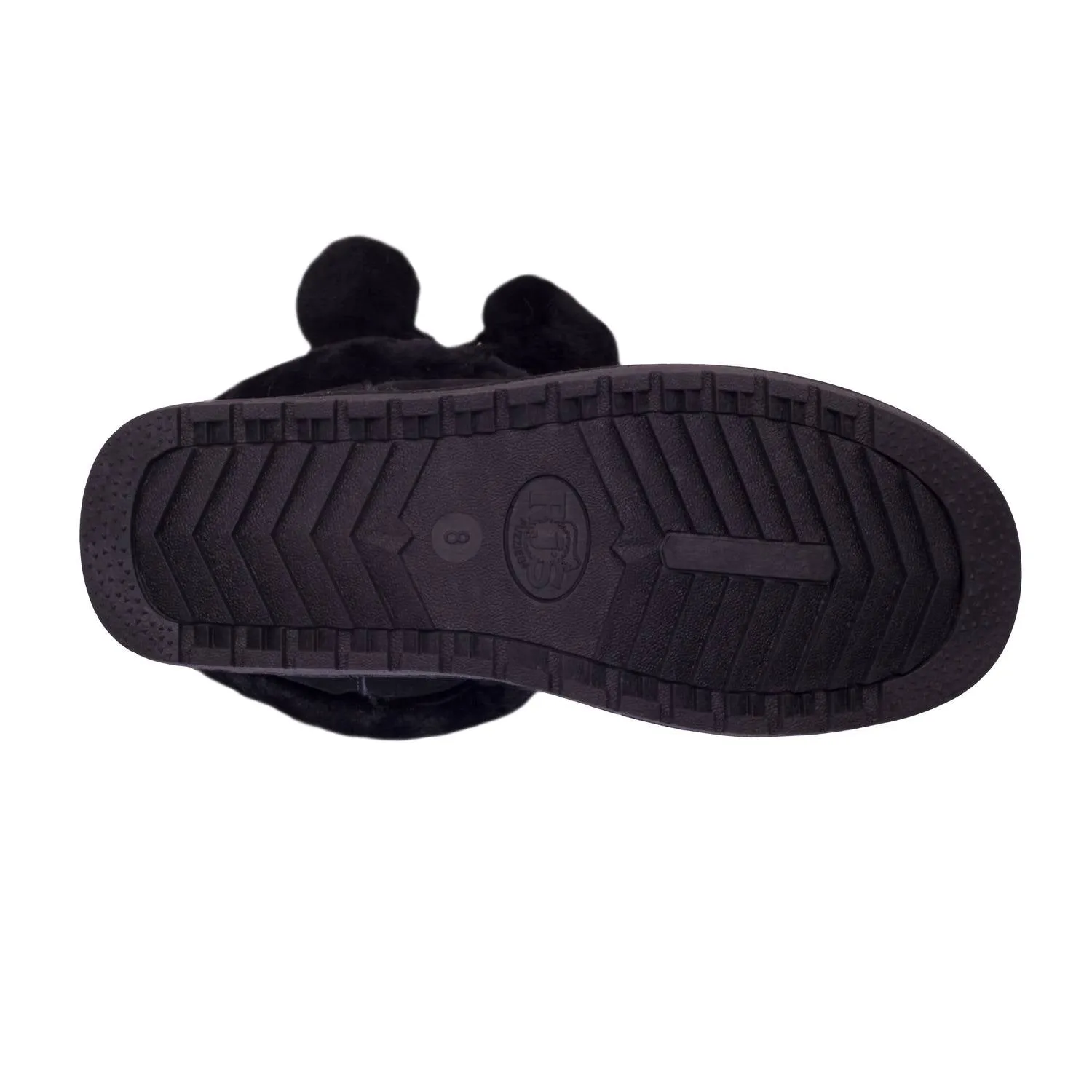 Women's Pom Pom Sheepskin Boots In Black